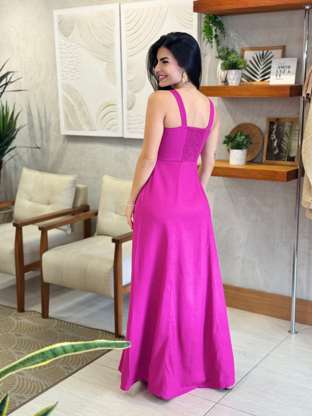 Vestido Longo Linho